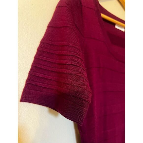 Calvin Klein Women’s Size Medium A Line Dress Purple Scoop Neck Half Sleeve - Picture 6 of 11